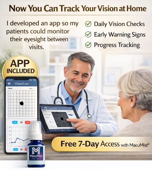 Track your vision at home with the free MacuMist Vision Care Companion App