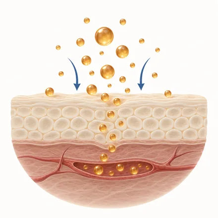 Nano droplets absorbing through the thin tissue of the mouth
