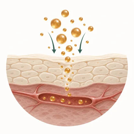 Nano droplets absorbing through the thin tissue of the mouth
