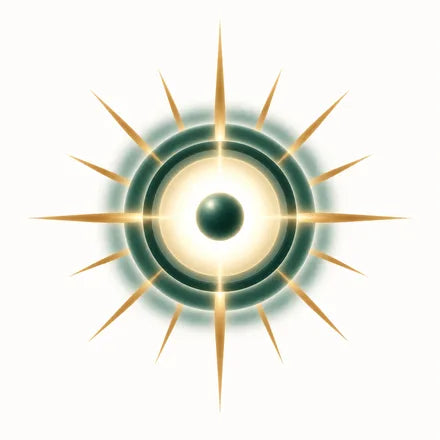 Illustration of a glaring light with halo rings and starburst